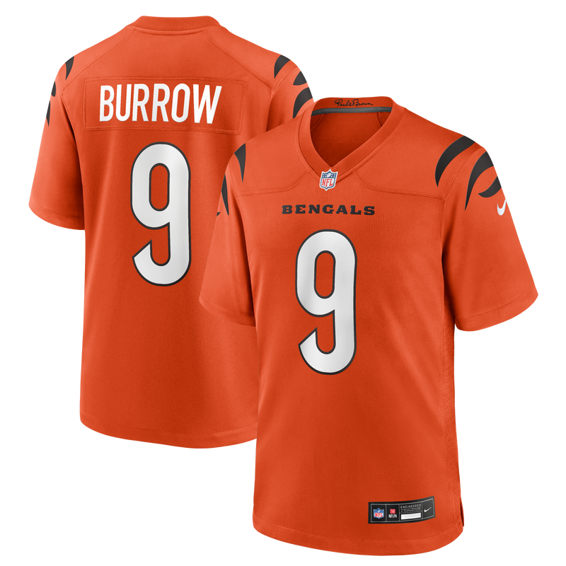 Cincinnati Bengals Joe Burrow Nike Orange Alternate Game Jersey