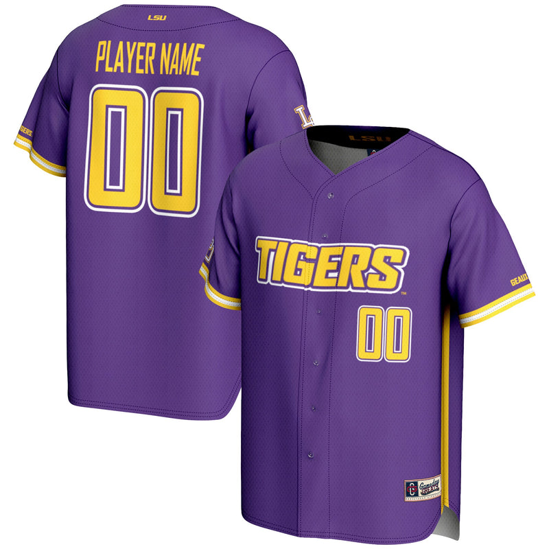 LSU Tigers GameDay Greats NIL Pick-A-Player Lightweight Baseball Jersey - Purple