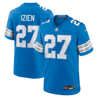 Detroit Lions Christian Izien Nike Blue Team Game Jersey