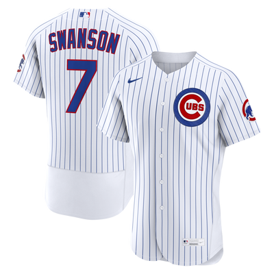 Chicago Cubs Dansby Swanson Nike White Home Authentic Jersey