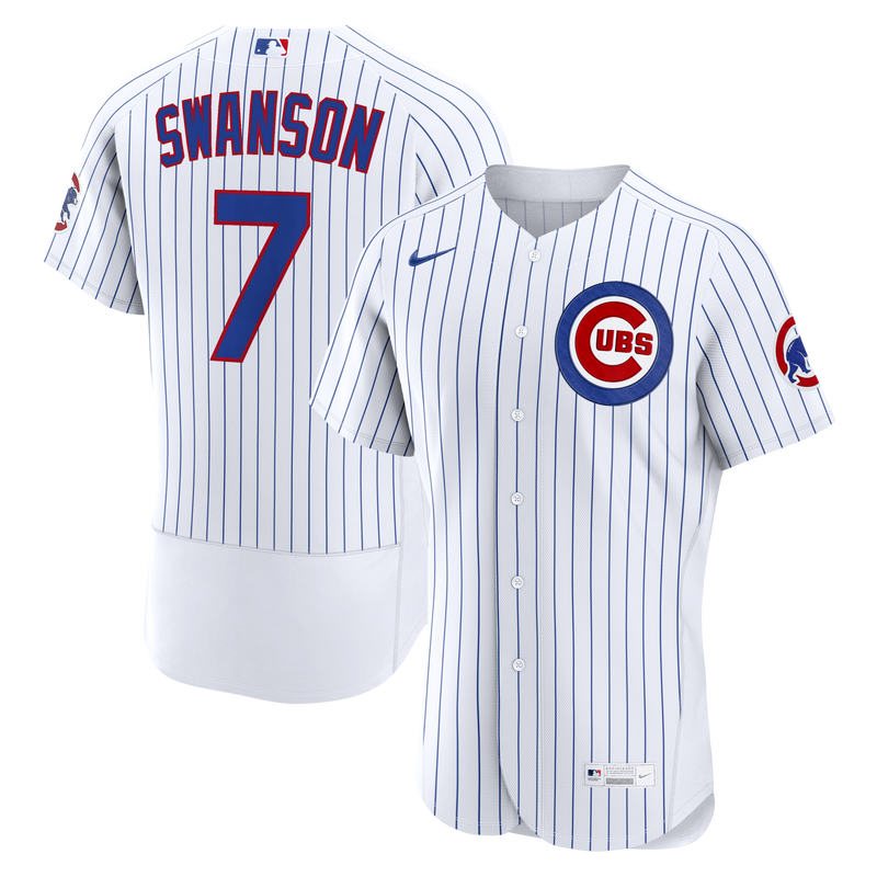 Chicago Cubs Dansby Swanson Nike White Home Authentic Jersey
