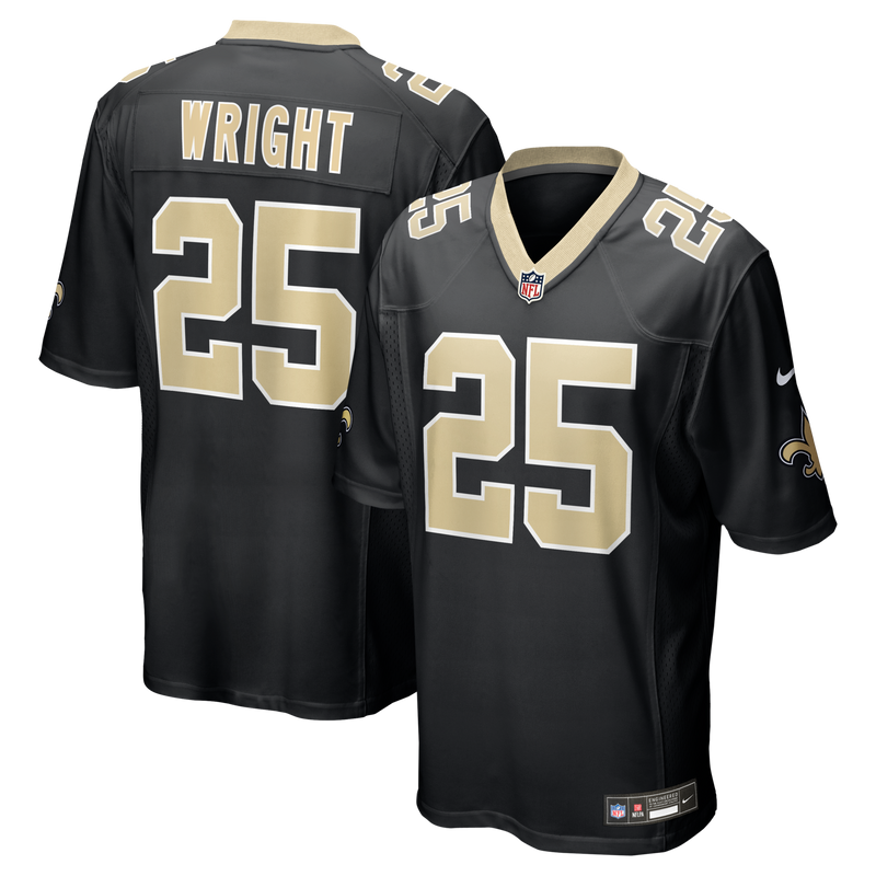 New Orleans Saints Rejzohn Wright Nike Black Team Game Jersey
