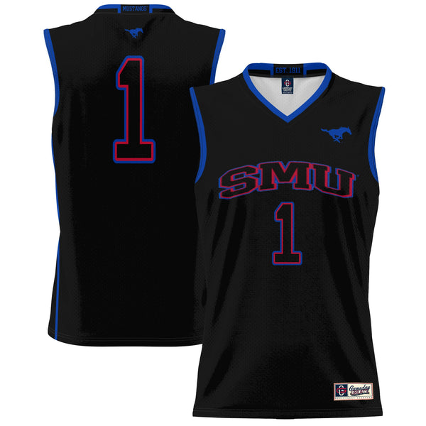 #1 SMU Mustangs GameDay Greats Lightweight Basketball Jersey - Black