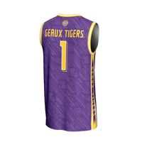 #1 LSU Tigers GameDay Greats Lightweight Highlight Print Basketball Jersey - Purple