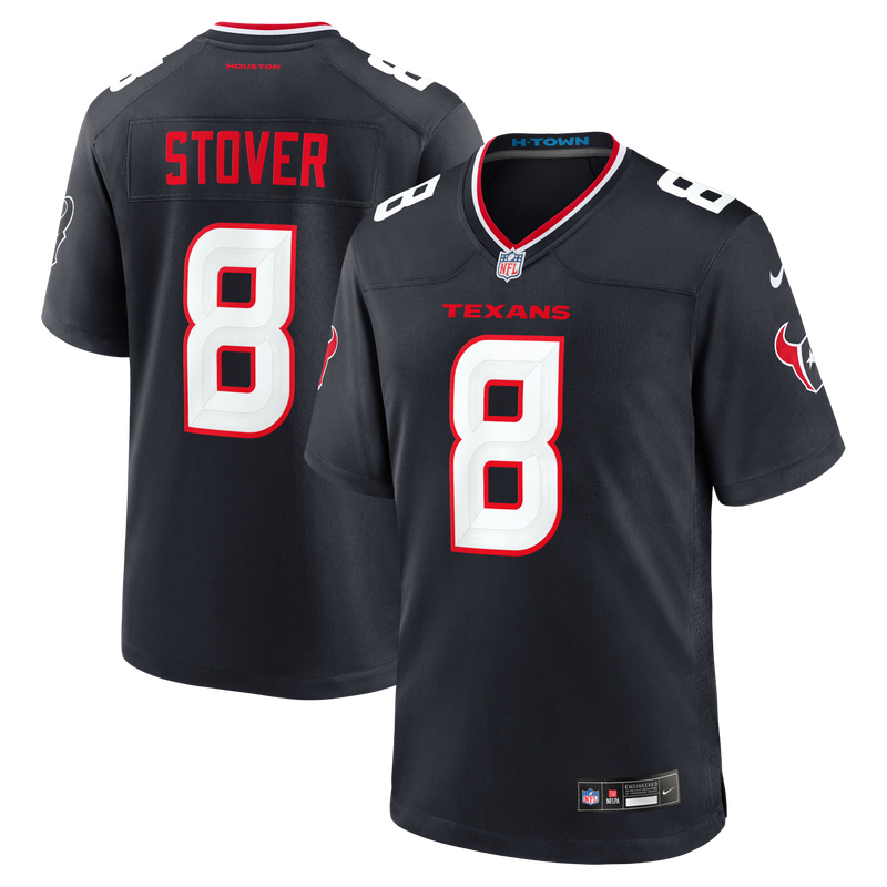Houston Texans Cade Stover Nike Navy Team Game Jersey