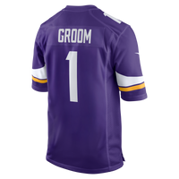Minnesota Vikings Number 1 Groom Nike Purple Game Jersey
