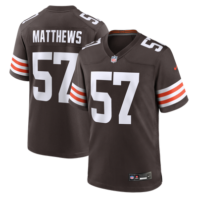 Cleveland Browns Clay Matthews Nike Brown Game Retired Player Jersey