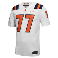 #77 Illinois Fighting Illini Nike Untouchable Football Jersey – White