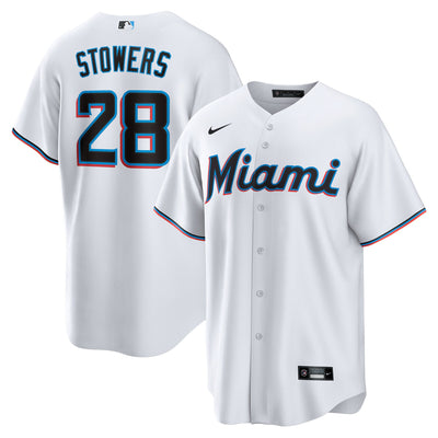Miami Marlins Kyle Stowers Nike White Home Replica Jersey