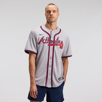 Atlanta Braves Ozzie Albies Nike Gray Road Limited Player Jersey