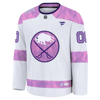 Buffalo Sabres Fanatics White 2024 Hockey Fights Cancer Custom Practice Jersey