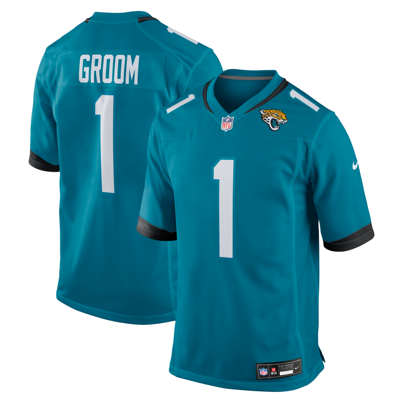 Jacksonville Jaguars Number 1 Groom Nike Teal Game Jersey