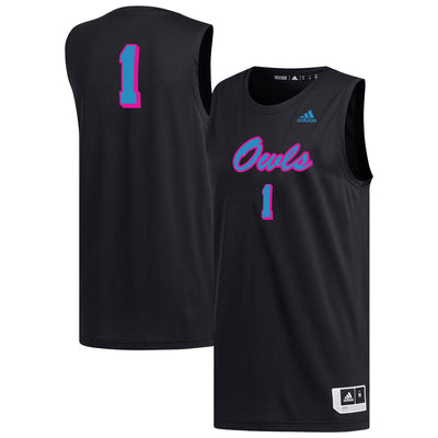 #1 Florida Atlantic Owls adidas Replica Basketball Jersey - Black