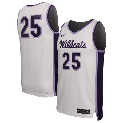 #25 Kansas State Wildcats Nike Replica Basketball Jersey - White