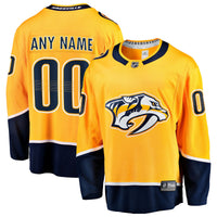 Nashville Predators Fanatics Gold Home Breakaway Custom Jersey