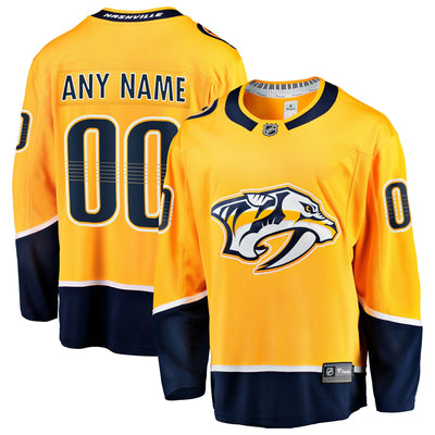 Nashville Predators Fanatics Gold Home Breakaway Custom Jersey