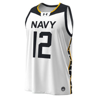 #12 Navy Midshipmen Under Armour Jolly Rogers Alternate Replica Basketball Jersey - White