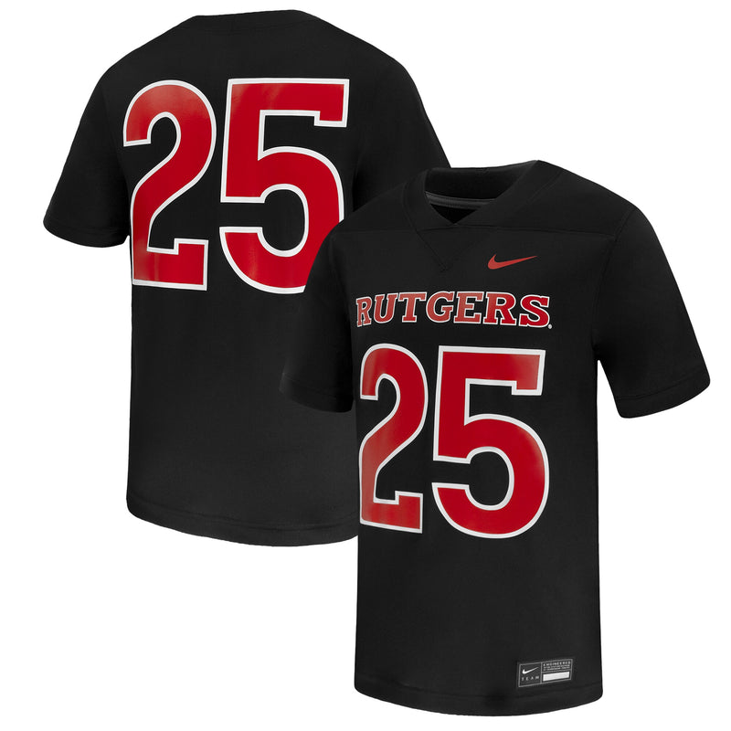 #25 Rutgers Scarlet Knights Nike Untouchable Replica Game Jersey - Black