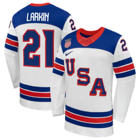 Dylan Larkin Nike White US Hockey 2026 Away Replica Jersey