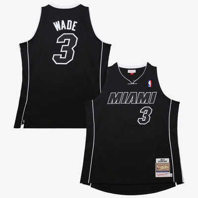 Miami Heat Mitchell & Ness Dwyane Wade 2011 Dark Alternate Authentic Jersey - Black