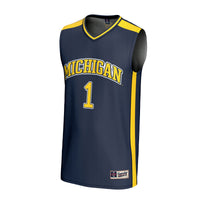 #1 Michigan Wolverines GameDay Greats Lightweight Collegiate Basketball Fashion Jersey - Navy