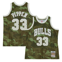 Chicago Bulls NBA Scottie Pippen 1997 Ghost Green Camo Swingman Jersey By Mitchell & Ness -