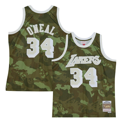 Los Angeles Lakers NBA Shaquille O'Neal Ghost Green Camo Swingman Jersey By Mitchell & Ness -
