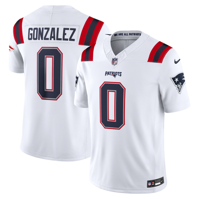 New England Patriots Christian Gonzalez Nike White Vapor F.U.S.E. Stitched Limited Jersey
