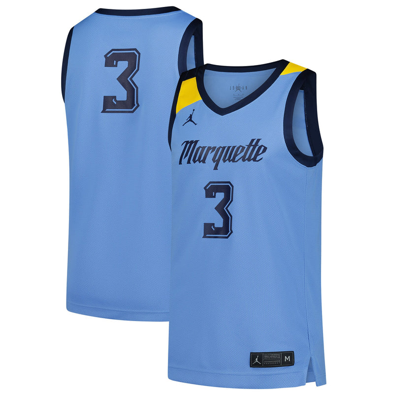 #3 Marquette Golden Eagles Jordan Brand Replica Basketball Jersey - Blue
