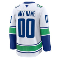 Vancouver Canucks Fanatics White Away Premium Custom Jersey