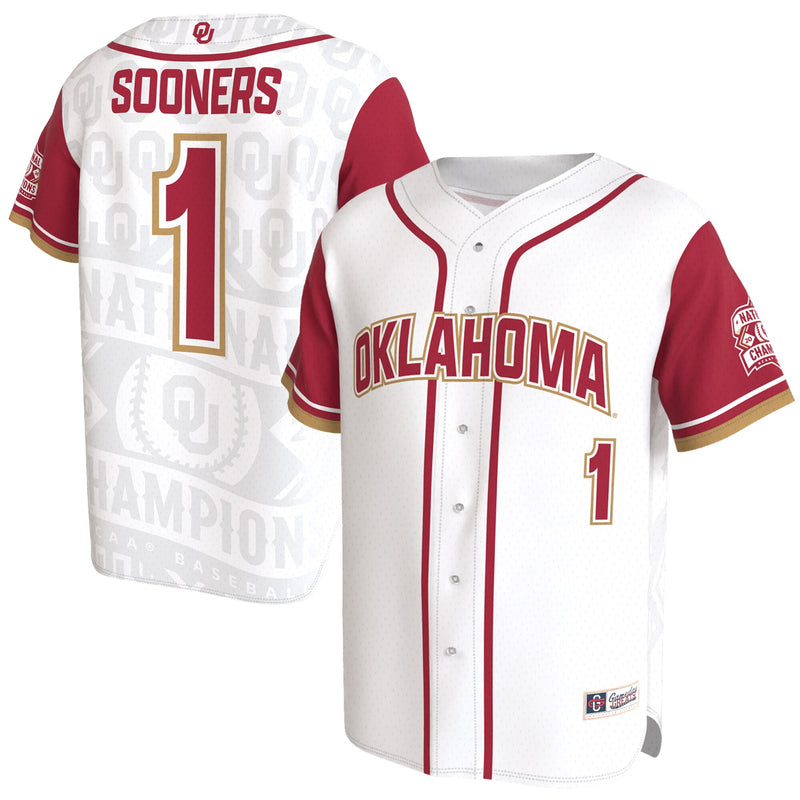 Oklahoma Sooners GameDay Greats 2026 NCAA Baseball College World Series Champions Lightweight Jersey - White