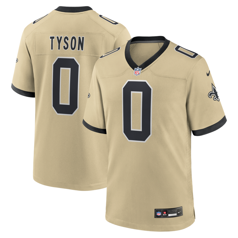 New Orleans Saints Jordyn Tyson Nike Gold 2026 NFL Draft First Round Pick No. 8 Alternate Game Jersey