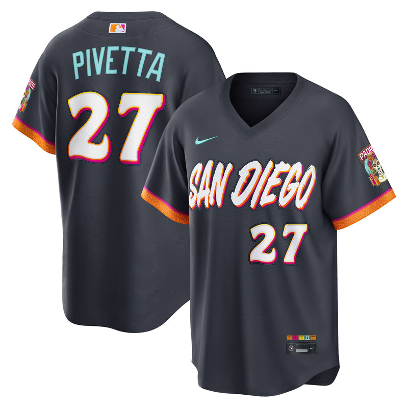 San Diego Padres Nick Pivetta Nike Obsidian 2026 City Connect Stadium Jersey