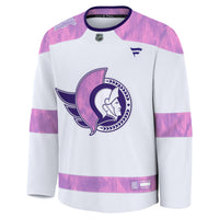 Ottawa Senators Fanatics White Hockey Fights Cancer Survivor Practice Jersey