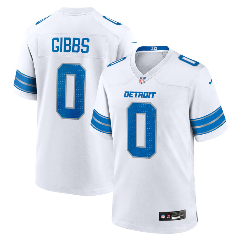 Detroit Lions Jahmyr Gibbs Nike White Game Player Jersey