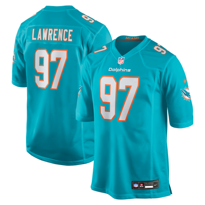 Miami Dolphins Rashard Lawrence Nike Aqua Team Game Jersey