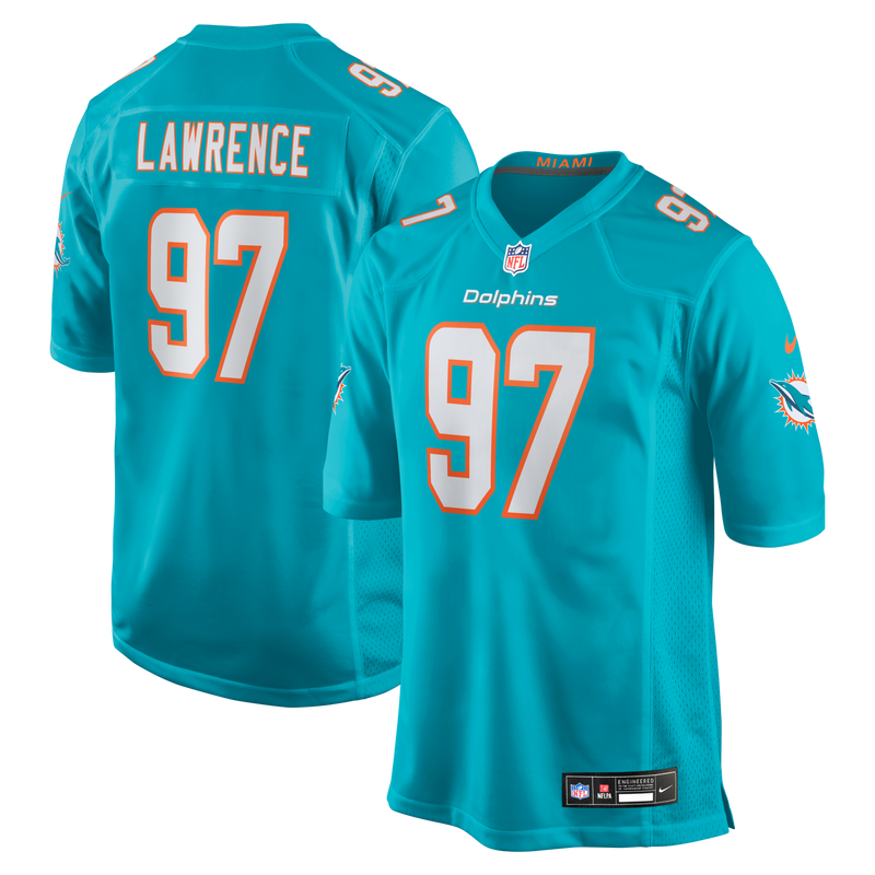 Miami Dolphins Rashard Lawrence Nike Aqua Team Game Jersey