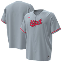 Utah Utes Under Armour Replica Baseball Jersey - Gray