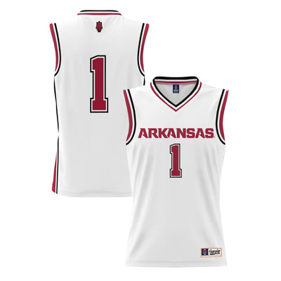 GameDay Greats #1 White Arkansas Razorbacks Lightweight Basketball Jersey