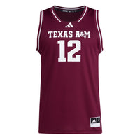 adidas #12 Maroon Texas A&M Aggies Replica Swingman Jersey