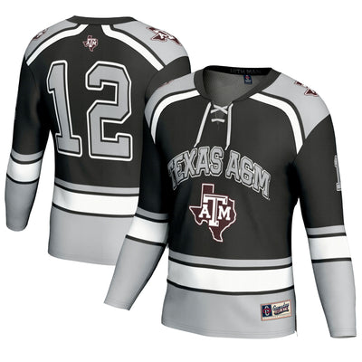 #12 Texas A&M Aggies GameDay Greats Hockey Fashion Jersey – Black