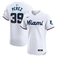 Miami Marlins Eury Perez Nike White Home Elite Player Jersey