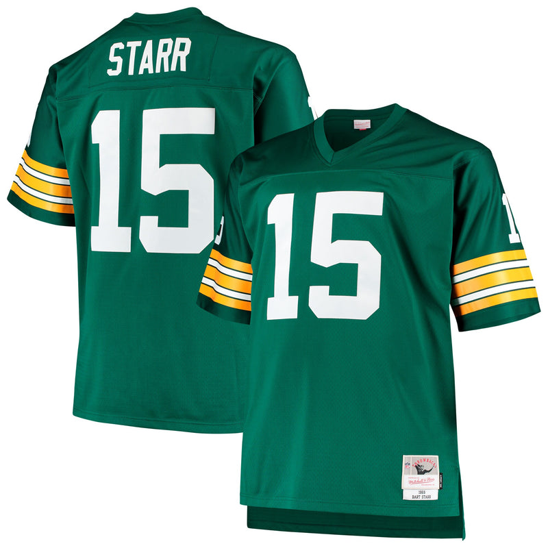 Green Bay Packers Bart Starr Mitchell & Ness Green Big & Tall 1968 Retired Player Replica Jersey