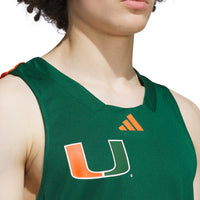 #1 Miami Hurricanes adidas Black History Month Basketball Jersey - Green/Orange