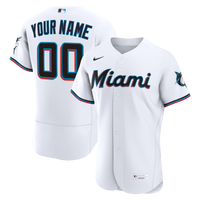Miami Marlins Nike White Home Authentic Custom Jersey