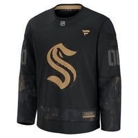 Seattle Kraken Fanatics Black 2024 Military Appreciation Custom Practice Jersey
