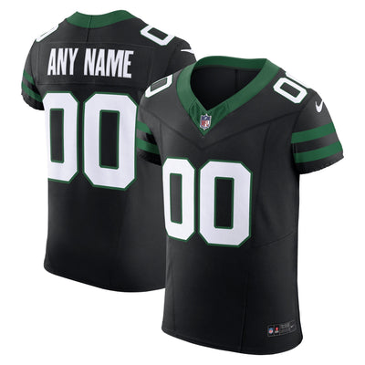 New York Jets Nike Legacy Black Alternate Vapor F.U.S.E. Elite Custom Jersey