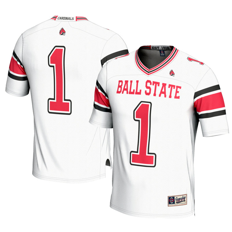 #1 Ball State Cardinals GameDay Greats Football Jersey - White