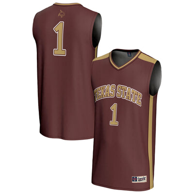 #1 Texas State Bobcats GameDay Greats Lightweight Basketball Fashion Jersey - Maroon