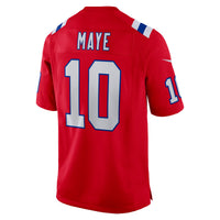 New England Patriots Drake Maye Nike Red Player Game Jersey